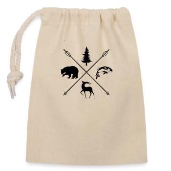 Mountain camping and fishing - Closable cotton gift bag (14x20cm) - nature - Front