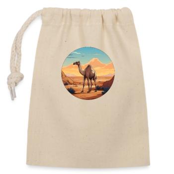 Dromedary Desert - Closable cotton gift bag (14x20cm) - nature - Front