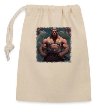 Grumbler Idée cadeau Anniversaire Ours Polaire Bday - Sac cadeau en coton avec cordon (14 x 20 cm) - nature - Devant