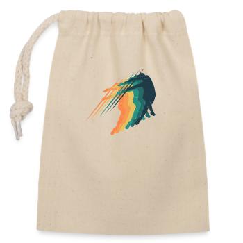 Retro javelin throw - Closable cotton gift bag (14x20cm) - nature - Front