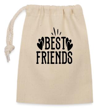Meilleurs ami - Sac cadeau en coton avec cordon (14 x 20 cm) - nature - Devant
