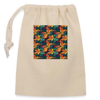 Leaves Seamless Pattern Leaf Foliage Nature Print - Closable cotton gift bag (14x20cm) - nature - Front