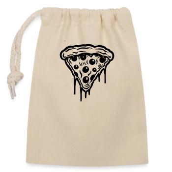 Pizza Restauration rapide Pizzeria - Sac cadeau en coton avec cordon (14 x 20 cm) - nature - Devant