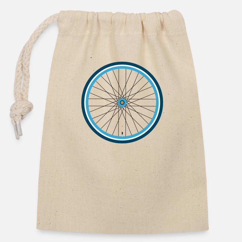 Fahrrad - Verschließbarer Geschenkbeutel aus Baumwolle (14x20cm) - Natur