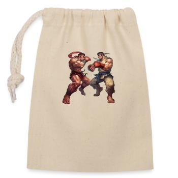Conceptions dynamiques de style Streetfighter pour le combat - Sac cadeau en coton avec cordon (14 x 20 cm) - nature - Devant