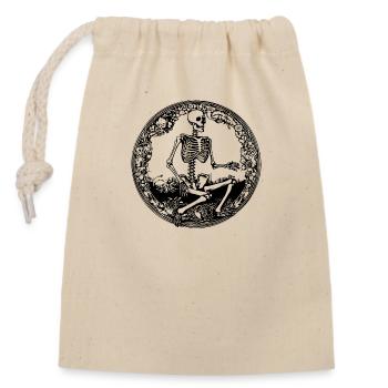 Skeleton Costume Bones Halloween Horror - Closable cotton gift bag (14x20cm) - nature - Front
