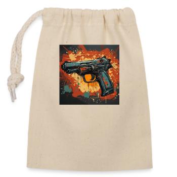 Chalk Gun - Closable cotton gift bag (14x20cm) - nature - Front