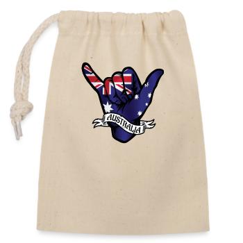 Australia Shaka - Closable cotton gift bag (14x20cm) - nature - Front