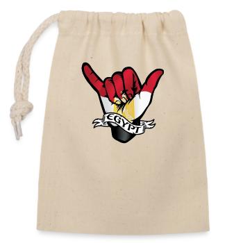 Egypt Shaka - Closable cotton gift bag (14x20cm) - nature - Front