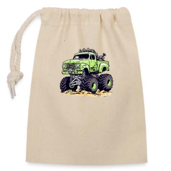 Monster truck MegaCrusher - Closable cotton gift bag (14x20cm) - nature - Front