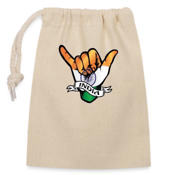 India Shaka - Closable cotton gift bag (14x20cm) - nature - Front