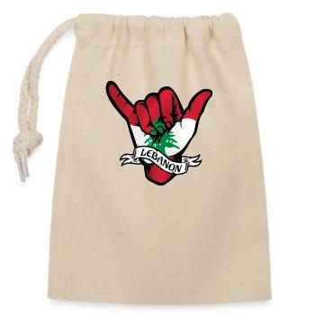 Lebanon Shaka - Closable cotton gift bag (14x20cm) - nature - Front