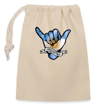 Argentina Shaka - Closable cotton gift bag (14x20cm) - nature - Front