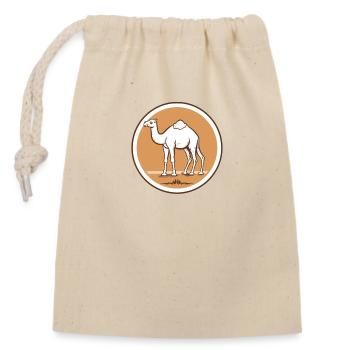 Camel - Closable cotton gift bag (14x20cm) - nature - Front