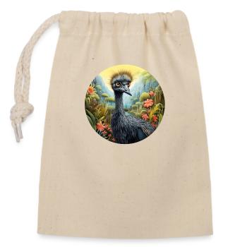 Emu - Verschließbarer Geschenkbeutel aus Baumwolle (14x20cm) - Natur - Vorne