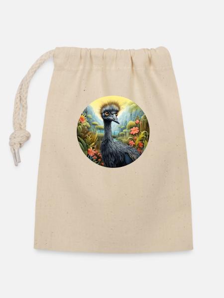 Emu - Closable cotton gift bag (14x20cm) - nature