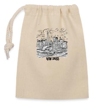 New Paris - Sac cadeau en coton avec cordon (14 x 20 cm) - nature - Devant