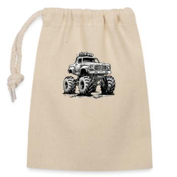 Monster truck SwiftHauler - Closable cotton gift bag (14x20cm) - nature - Front
