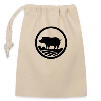 Truie cochonne - Sac cadeau en coton avec cordon (14 x 20 cm) - nature - Devant