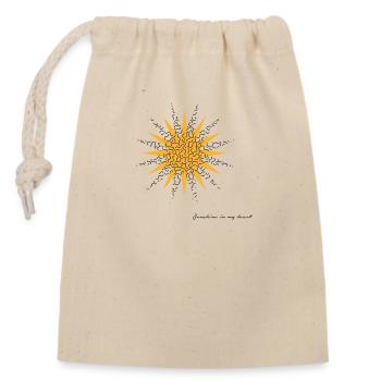 Sonnenschein in meinem Herzen - Verschließbarer Geschenkbeutel aus Baumwolle (14x20cm) - Natur - Vorne