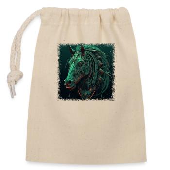 gift sayings bday humor thoroughbred cowboy - Closable cotton gift bag (14x20cm) - nature - Front