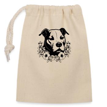 Pitbull - Sac cadeau en coton avec cordon (14 x 20 cm) - nature - Devant