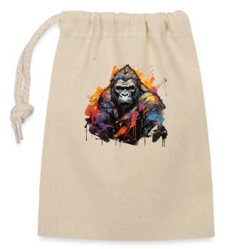 Stoic Gorilla. Graffiti-style wisdom. - Closable cotton gift bag (14x20cm) - nature - Front