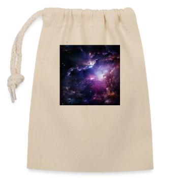 Space - Closable cotton gift bag (14x20cm) - nature - Front