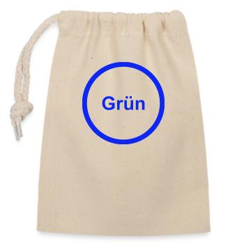 Grün - Verschließbarer Geschenkbeutel aus Baumwolle (14x20cm) - Natur - Vorne