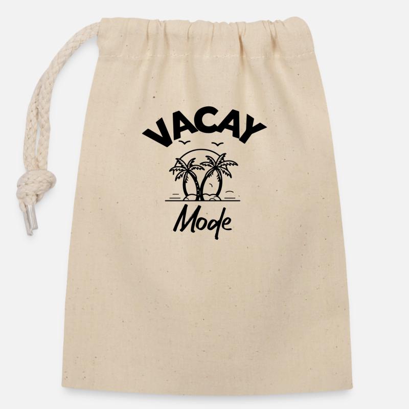 Vacay Mode - Verschließbarer Geschenkbeutel aus Baumwolle (14x20cm) - Natur