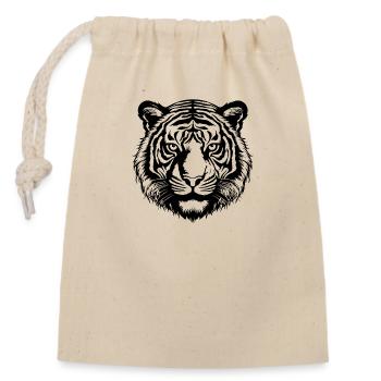 Tigre Big Cat - Sac cadeau en coton avec cordon (14 x 20 cm) - nature - Devant