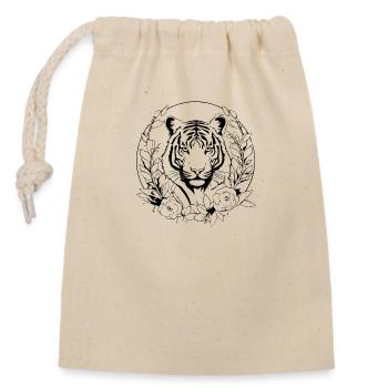 Tiger Big Cat - Closable cotton gift bag (14x20cm) - nature - Front