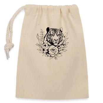Tigre Big Cat - Sac cadeau en coton avec cordon (14 x 20 cm) - nature - Devant