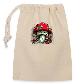 Mushroom Love - Closable cotton gift bag (14x20cm) - nature - Front