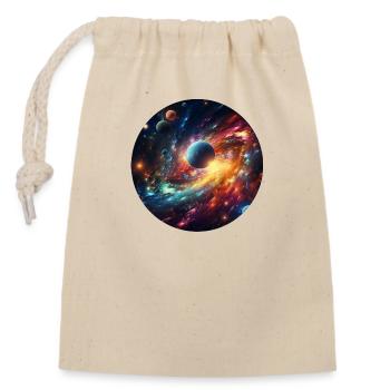Colorful universe - Closable cotton gift bag (14x20cm) - nature - Front