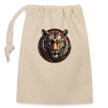 Le tigre de bronze - Sac cadeau en coton avec cordon (14 x 20 cm) - nature - Devant
