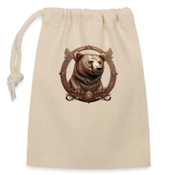 L’ours de bronze - Sac cadeau en coton avec cordon (14 x 20 cm) - nature - Devant