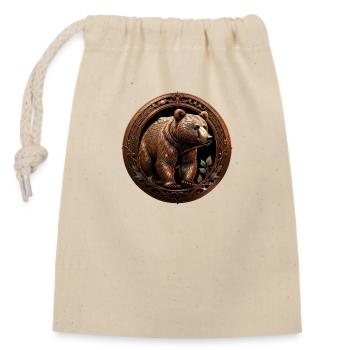 L’ours de bronze - Sac cadeau en coton avec cordon (14 x 20 cm) - nature - Devant