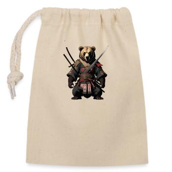 The Ninja Bear - Closable cotton gift bag (14x20cm) - nature - Front