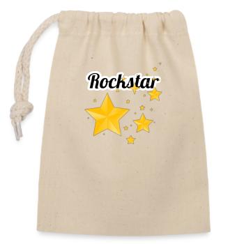 Rock Star - Verschließbarer Geschenkbeutel aus Baumwolle (14x20cm) - Natur - Vorne