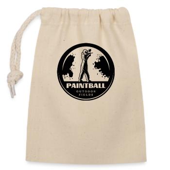 Paintball Airsoft - Closable cotton gift bag (14x20cm) - nature - Front