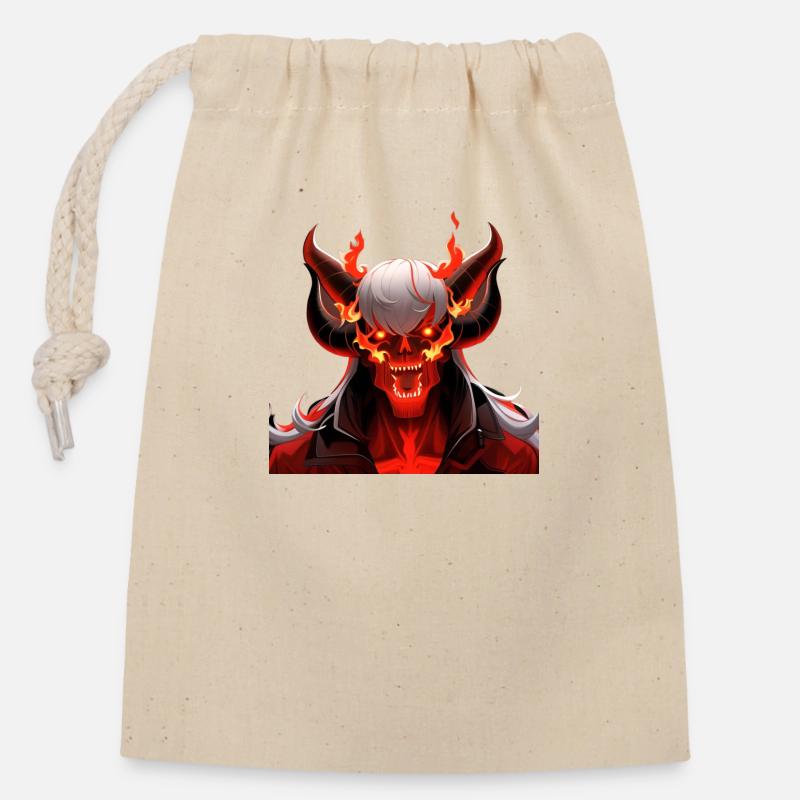 Le feu à 4 cornes et le diable d’été - Sac cadeau en coton avec cordon (14 x 20 cm) - nature