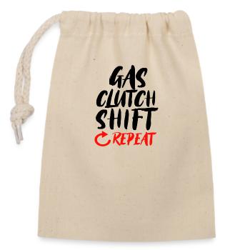 Gas Clutch Shift Repeat - Verschließbarer Geschenkbeutel aus Baumwolle (14x20cm) - Natur - Vorne