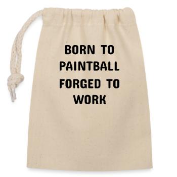 Paintball Airsoft - Closable cotton gift bag (14x20cm) - nature - Front