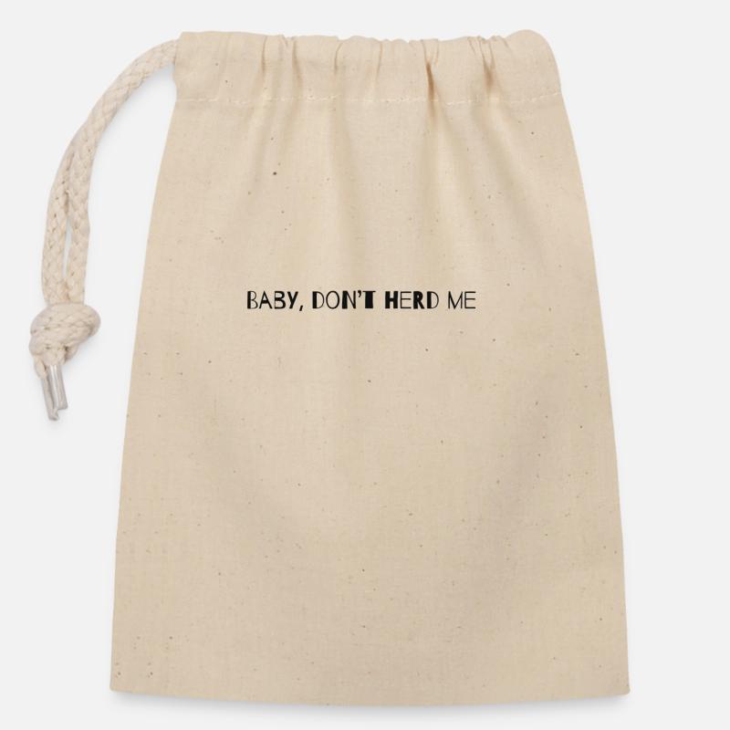 Bébé, ne m'écoute pas - Sac cadeau en coton avec cordon (14 x 20 cm) - nature