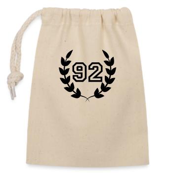 92nd birthday-gift idea 92 years - Closable cotton gift bag (14x20cm) - nature - Front