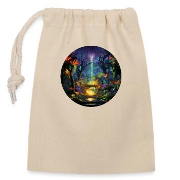 Urban Neon Adventure: Discover the Neon Jungle - Closable cotton gift bag (14x20cm) - nature - Front