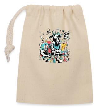 Le taureau d'art - Sac cadeau en coton avec cordon (14 x 20 cm) - nature - Devant