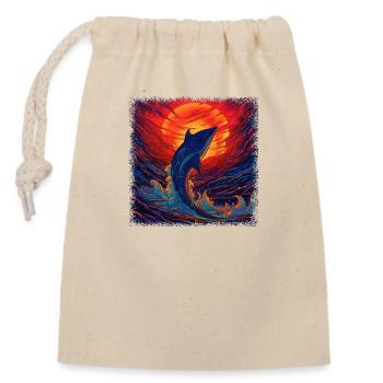 happy aquatic environment animal protection water - Closable cotton gift bag (14x20cm) - nature - Front