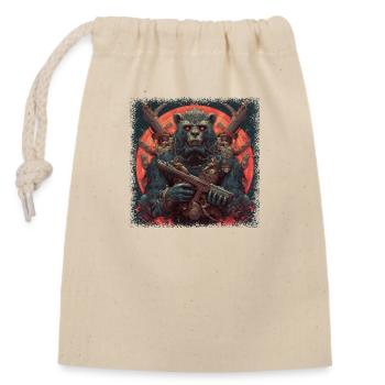 Ours cool cadeau Ours brun anniversaire - Sac cadeau en coton avec cordon (14 x 20 cm) - nature - Devant